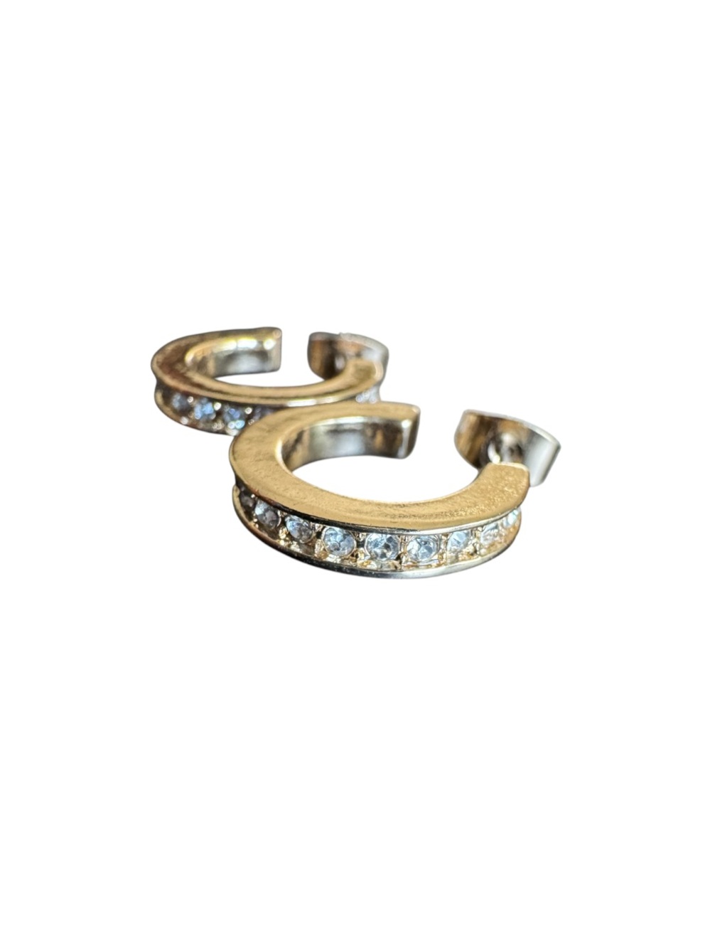 Gold-Tone Pave Crystal Ear Cuffs
